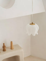Floral Petal Pendant Light – Modern Gold Designer Hanging Lamp for Dining Room & Bedroom