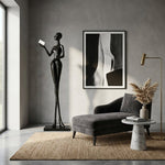 Elegant Lady Sculpture Ornaments – Modern Black Figurine for Living Room, Bedroom, and Office Décor