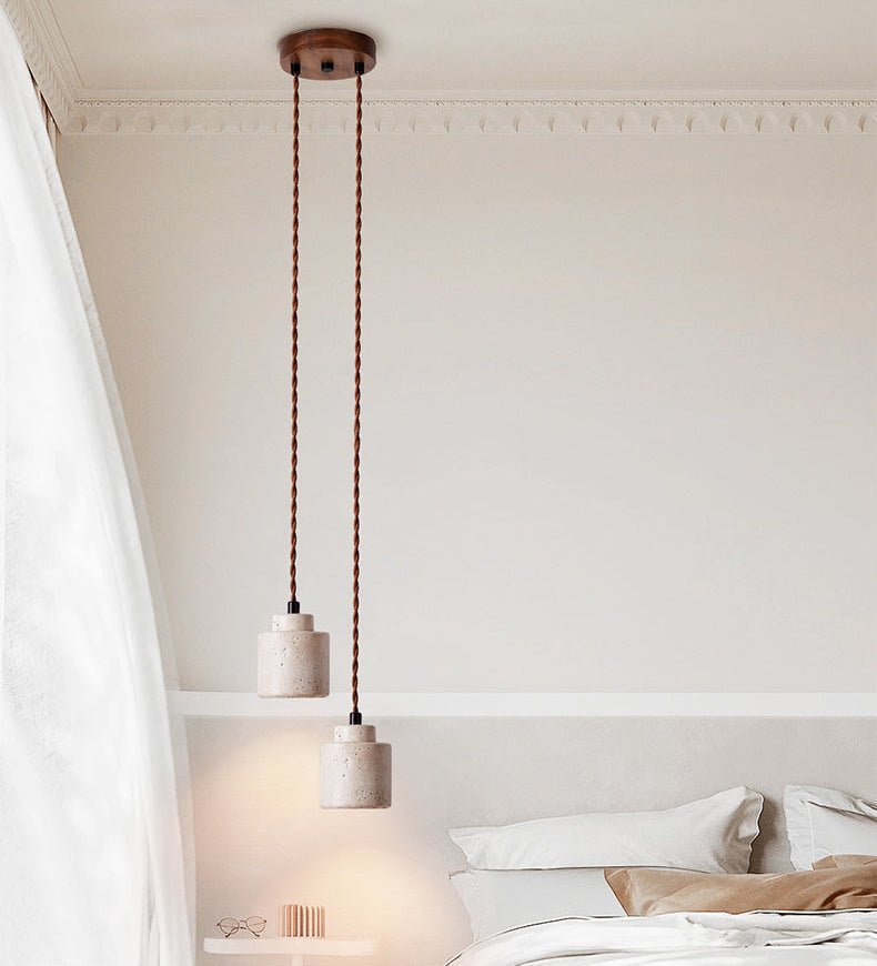 Elemental Travertine Mini Pendant Light in Natural Stone
