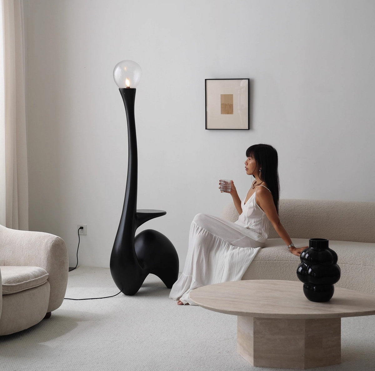 Elero Sculptural Floor Lamp – Modern Art Deco Lighting for Living Spaces