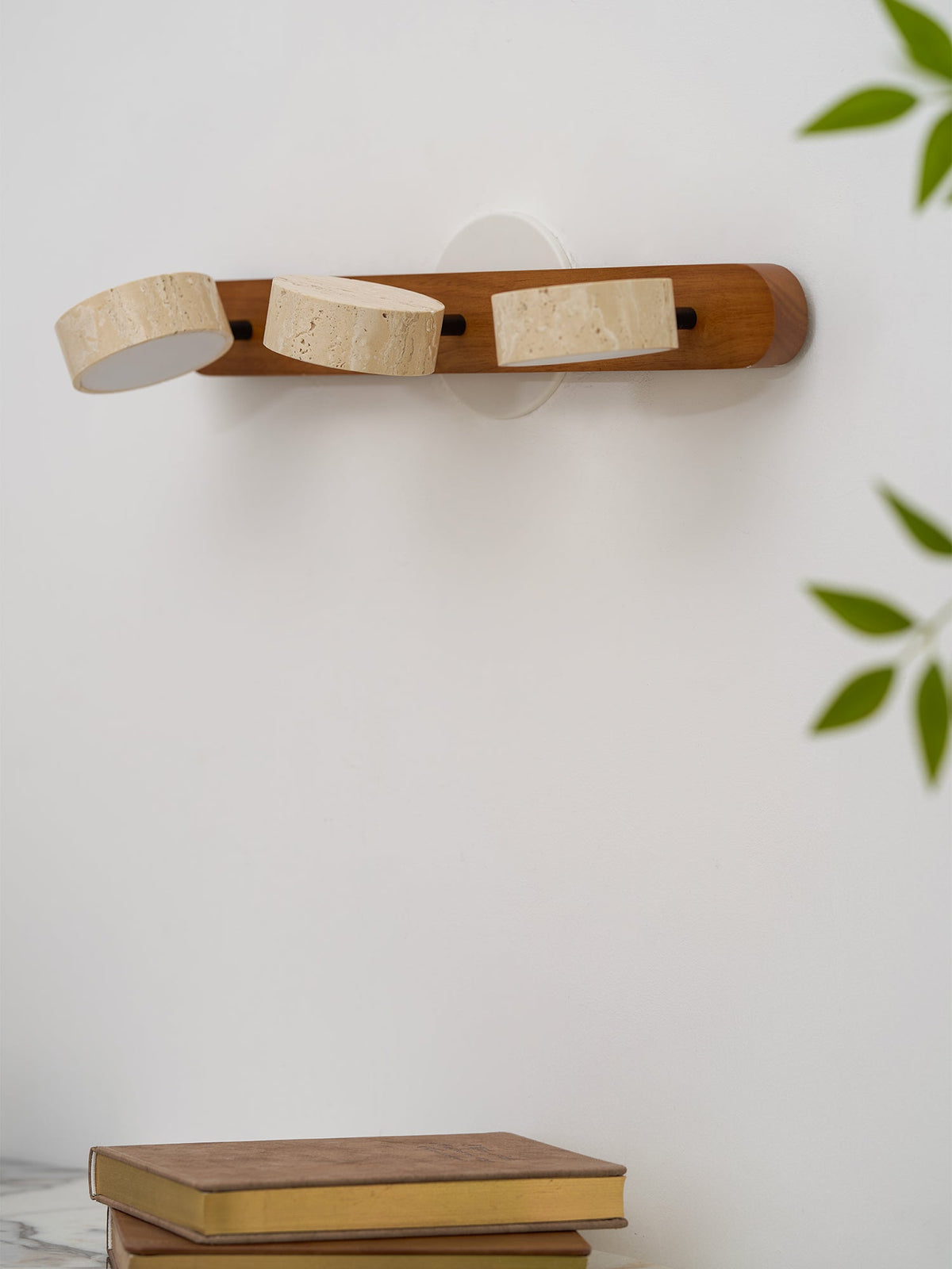 Travertine Duo Wall Sconce — Natural Stone LED Wall Light