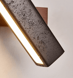 Elias Wall Sconce in Black Travertine and Walnut Wood