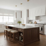 Elksdut Modern Walnut Wood LED Pendant Light for Kitchen Island and Dining Room