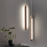 Elksdut Modern Walnut Wood LED Pendant Light for Kitchen Island and Dining Room