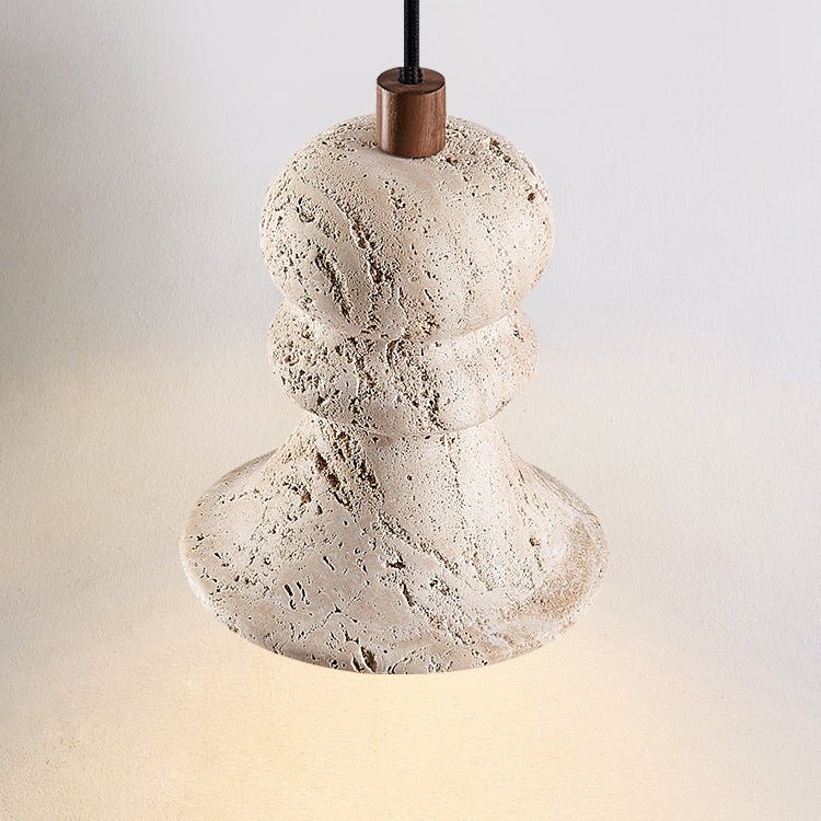 Ellian Travertine Pendant Light – Sculptural Modern Hanging Lamp for Dining & Kitchen