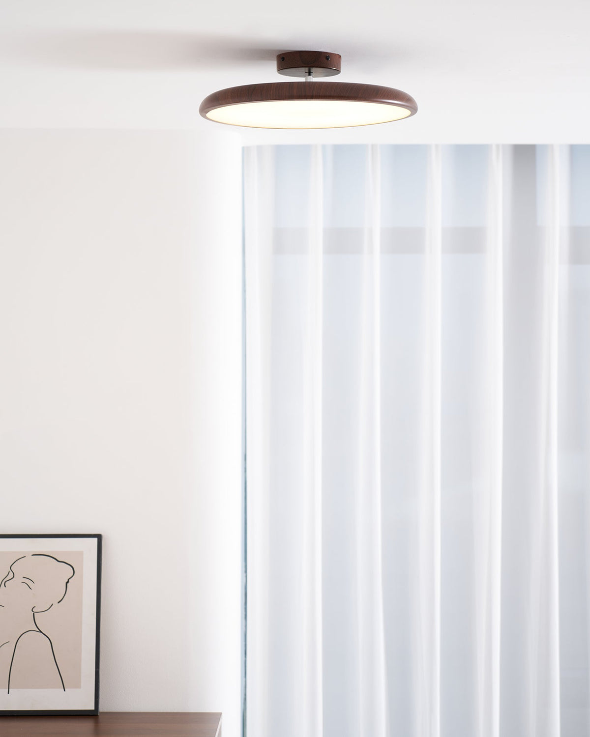 Lola Wood Grain Adjustable Ceiling Light – Modern LED Flush Mount