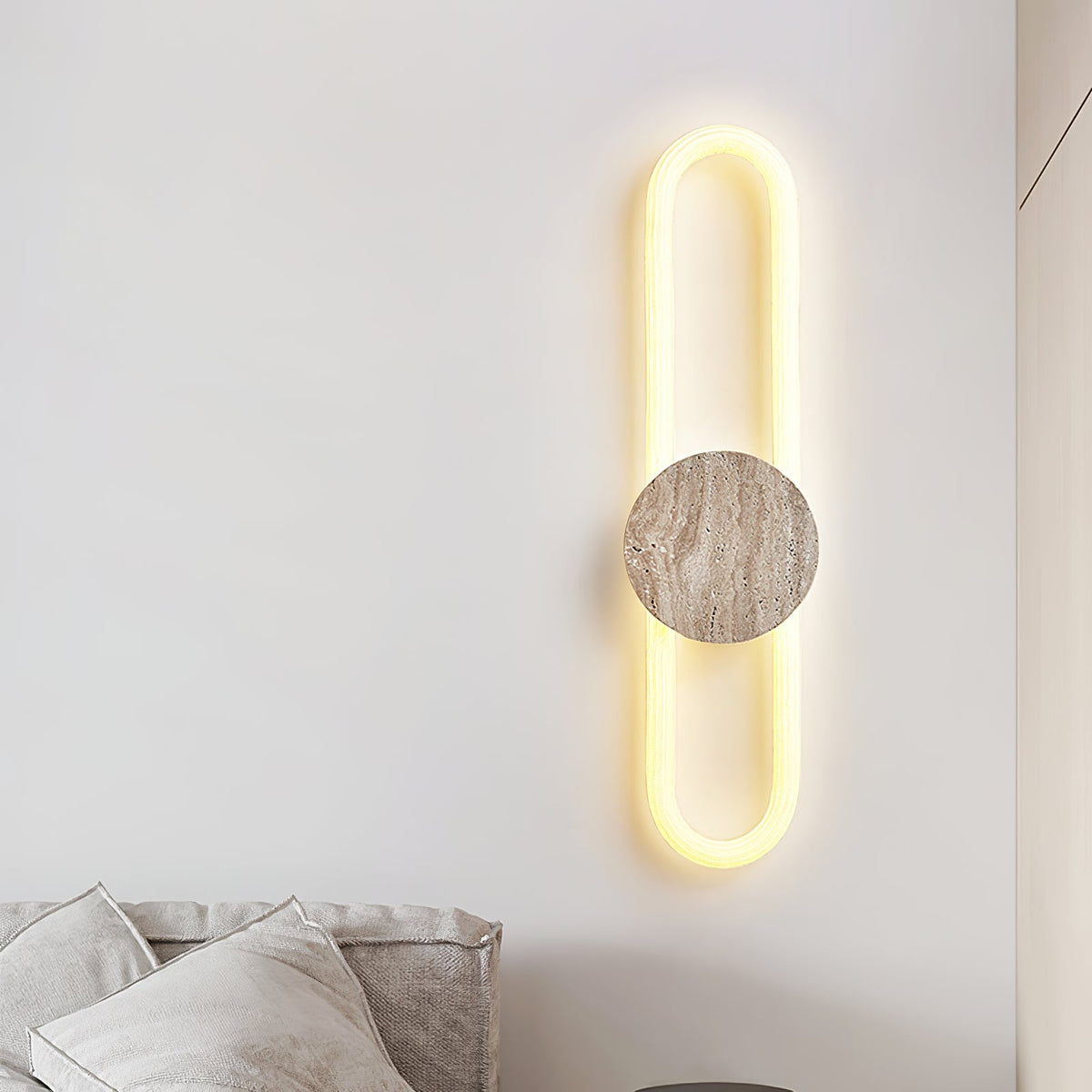 Eloen Travertine LED Wall Sconce – Modern Minimalist Stone Light