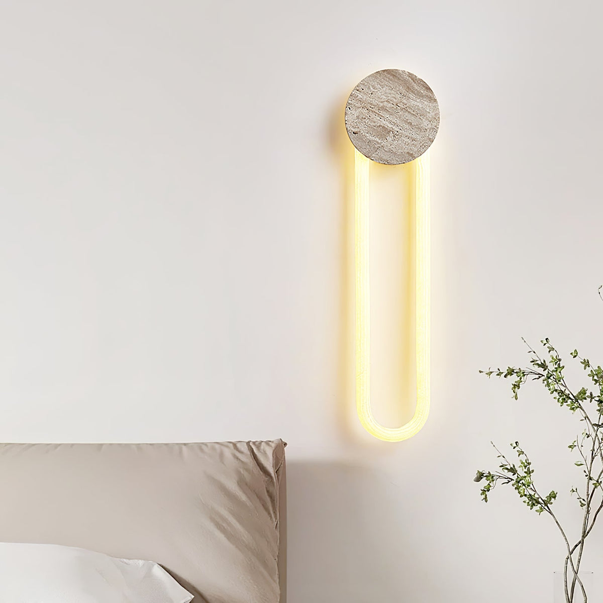 Eloen Travertine LED Wall Sconce – Modern Minimalist Stone Light