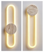 Eloen Travertine LED Wall Sconce – Modern Minimalist Stone Light