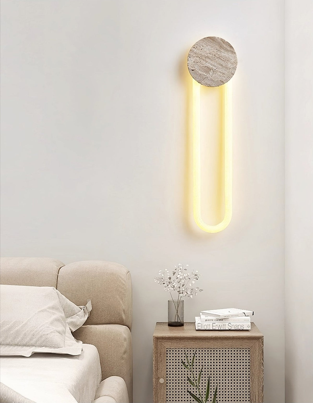 Eloen Travertine LED Wall Sconce – Modern Minimalist Stone Light