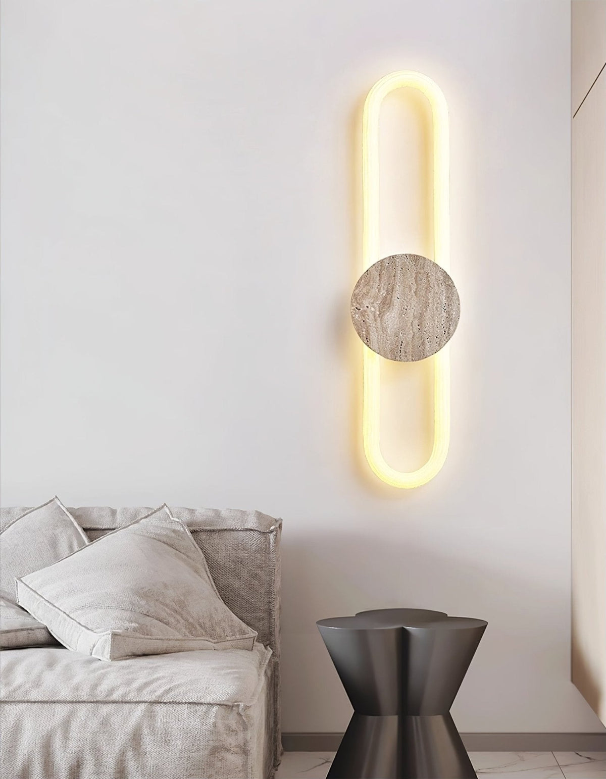 Eloen Travertine LED Wall Sconce – Modern Minimalist Stone Light