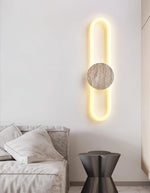 Eloen Travertine LED Wall Sconce – Modern Minimalist Stone Light