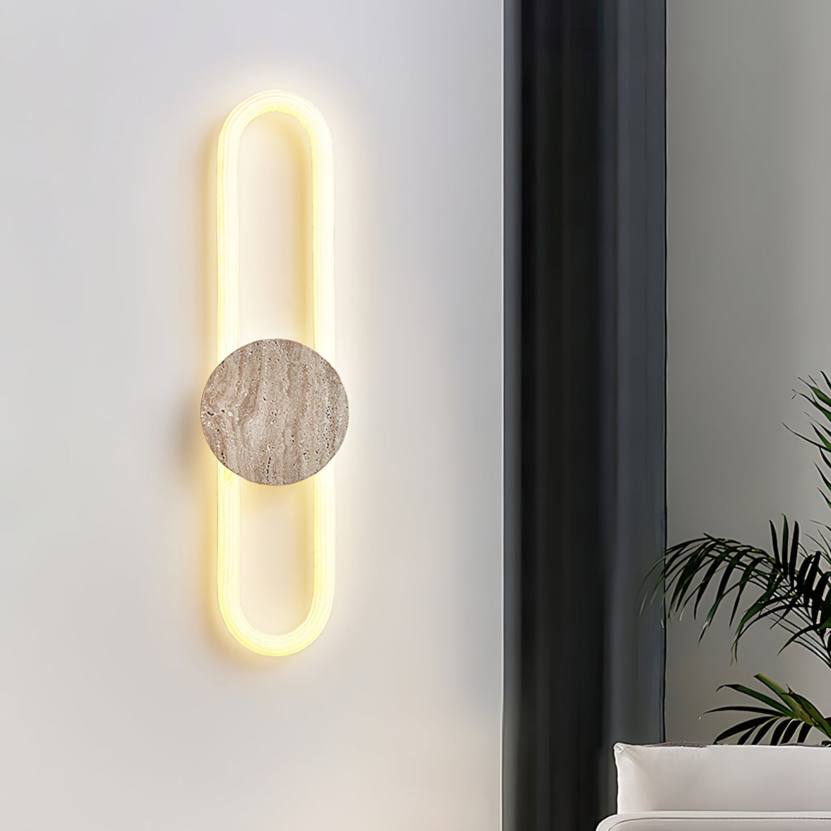 Eloen Travertine LED Wall Sconce – Modern Minimalist Stone Light
