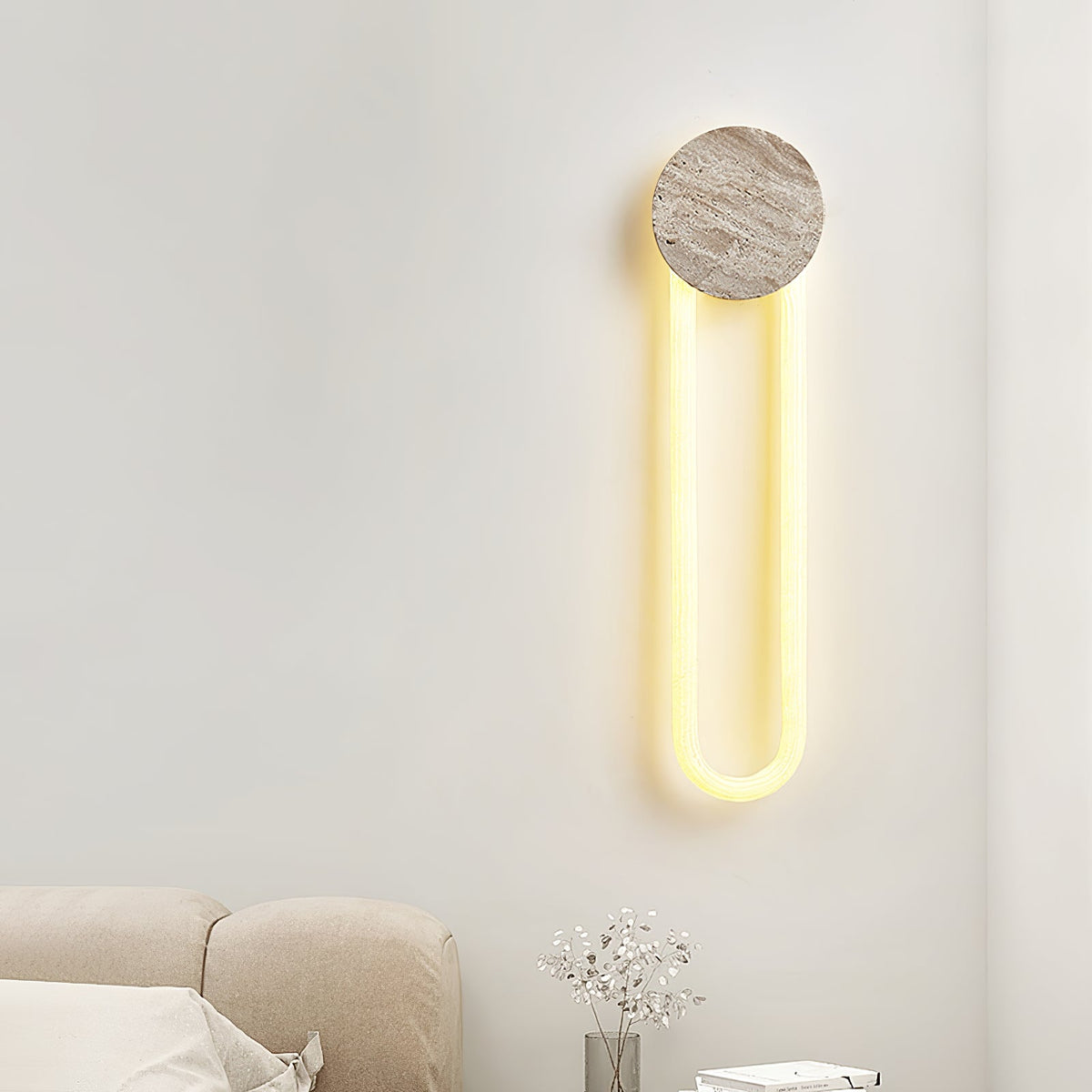 Eloen Travertine LED Wall Sconce – Modern Minimalist Stone Light