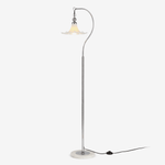 Eloria Arc Floor Lamp – Modern Curved Metal Frame with Scalloped Glass Shade