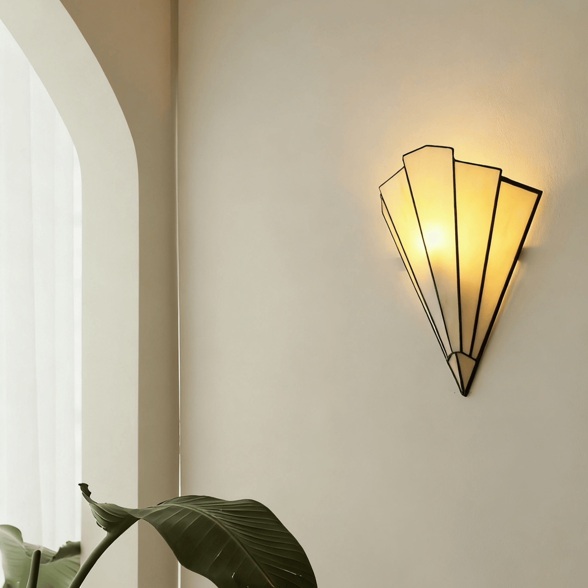 Elowen Deco Wall Sconce – Art Deco Opal Glass & Metal Lighting