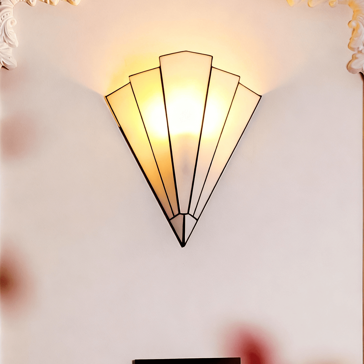 Elowen Deco Wall Sconce – Art Deco Opal Glass & Metal Lighting