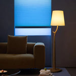 Elowen Modern Wooden Floor Lamp with Fabric Shade for Living Room