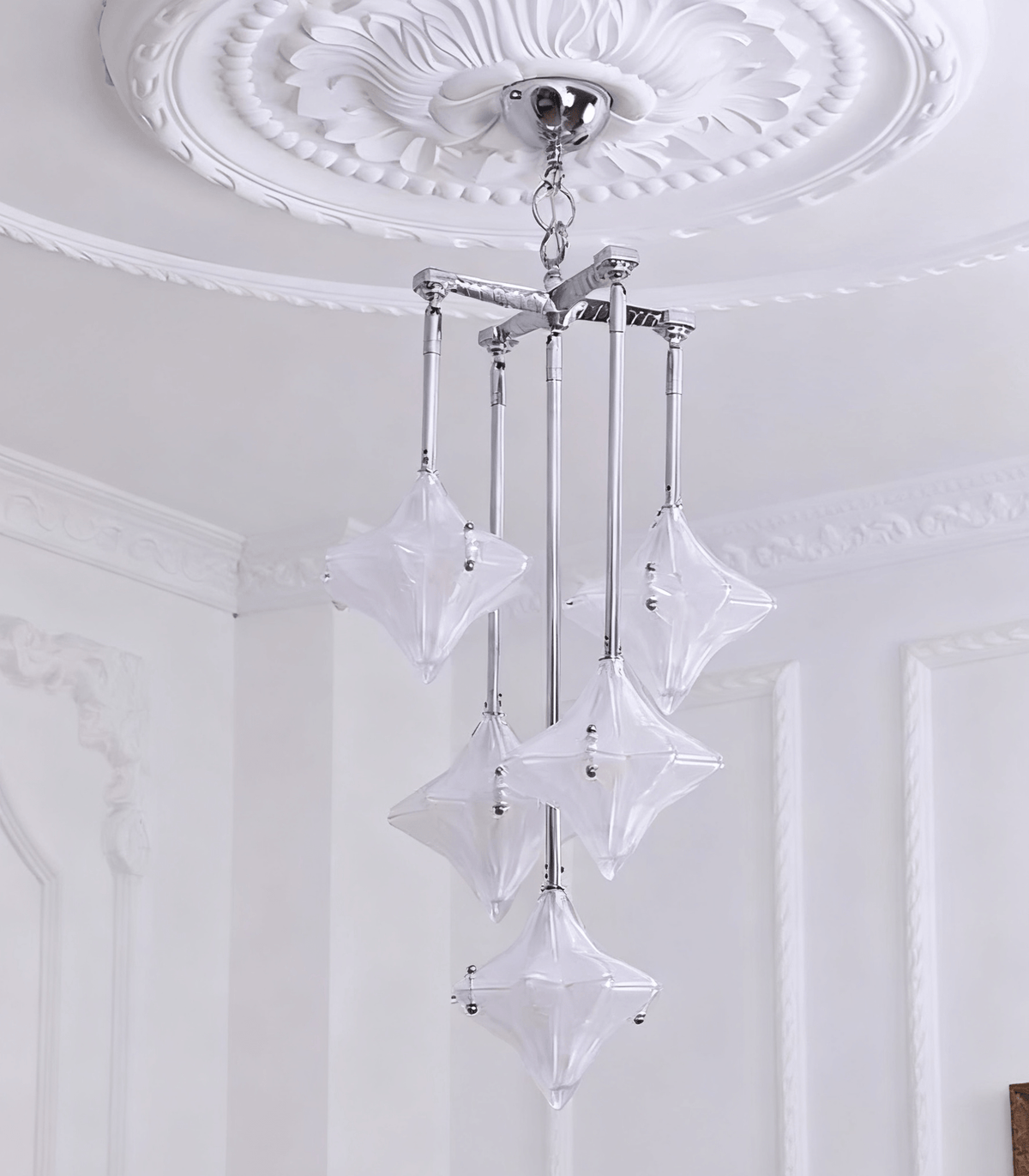 Elowen Prism Star Chandelier – Modern Glass Pendant Light for Dining & Living Rooms
