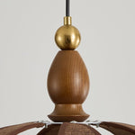 Elowen Handwoven Raffia Pendant Light with Brass Accents