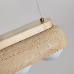 Elowen Travertine Pendant Light — Natural Stone & Glass