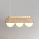 Elowen Travertine Pendant Light — Natural Stone & Glass