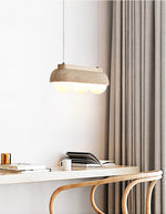 Elowen Travertine Pendant Light — Natural Stone & Glass