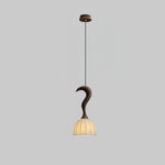 Elowen Twisted Wood Pendant Light – Sculptural Designer Ceiling Lamp