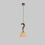 Elowen Twisted Wood Pendant Light – Sculptural Designer Ceiling Lamp