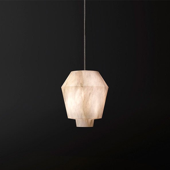 Elvian Natural Alabaster Pendant Light with Brass Accents