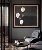 Elvian Natural Alabaster Pendant Light with Brass Accents
