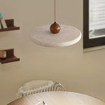 Elvora Travertine Pendant Light – Modern Minimalist LED Hanging Lamp for Dining Room and Living Space