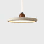 Elvora Travertine Pendant Light – Modern Minimalist LED Hanging Lamp for Dining Room and Living Space