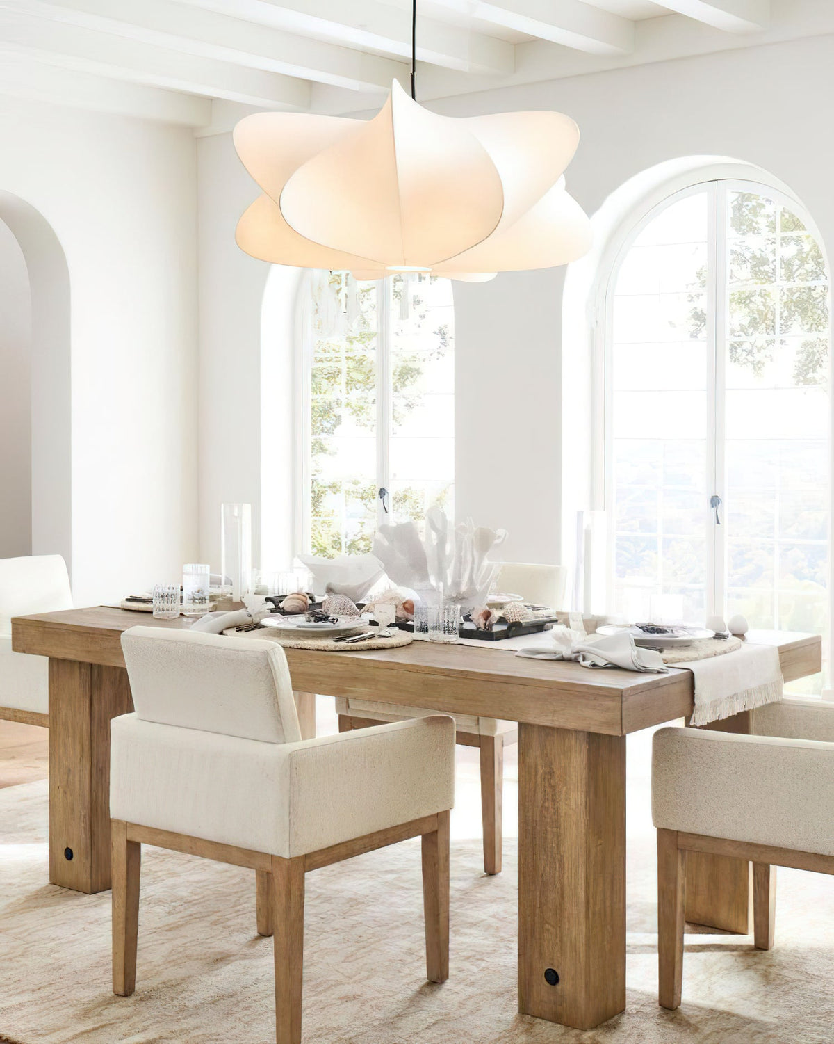 Elysia Silk Cocoon Pendant Light – Modern White Designer Hanging Lamp