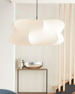 Elysia Silk Cocoon Pendant Light – Modern White Designer Hanging Lamp