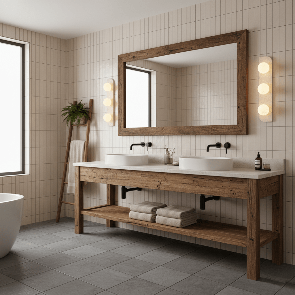 Elysian Travertine Wall Sconce with Glass Globes – Modern Natural Stone Lighting