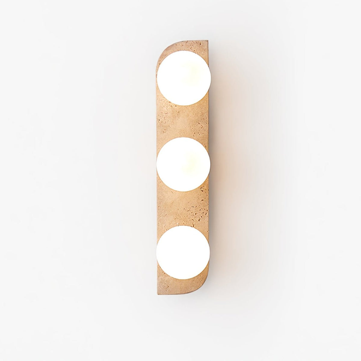 Elysian Travertine Wall Sconce with Glass Globes – Modern Natural Stone Lighting