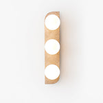Elysian Travertine Wall Sconce with Glass Globes – Modern Natural Stone Lighting