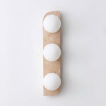 Elysian Travertine Wall Sconce with Glass Globes – Modern Natural Stone Lighting