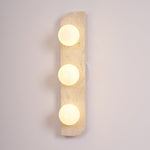 Elysian Travertine Wall Sconce with Glass Globes – Modern Natural Stone Lighting