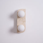 Elysian Travertine Wall Sconce with Glass Globes – Modern Natural Stone Lighting