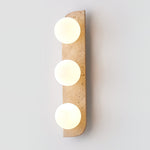 Elysian Travertine Wall Sconce with Glass Globes – Modern Natural Stone Lighting