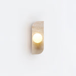 Elysian Travertine Wall Sconce with Glass Globes – Modern Natural Stone Lighting