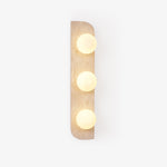 Elysian Travertine Wall Sconce with Glass Globes – Modern Natural Stone Lighting