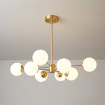 Elysium Brass and Glass Chandelier for Dining Room and Living Room