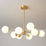 Elysium Brass and Glass Chandelier for Dining Room and Living Room