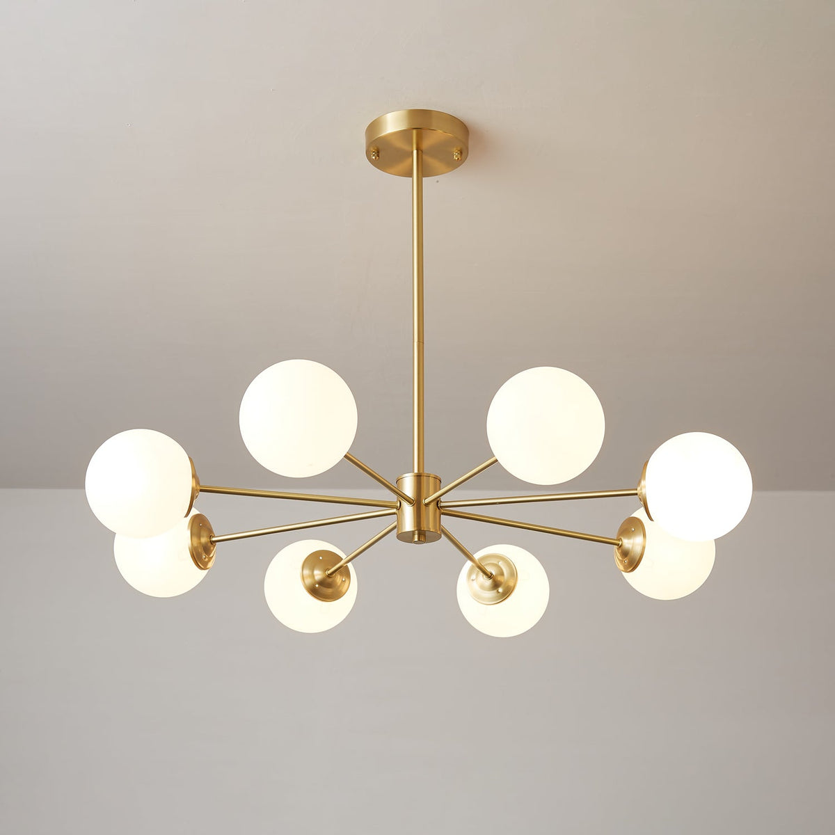 Elysium Brass and Glass Chandelier for Dining Room and Living Room