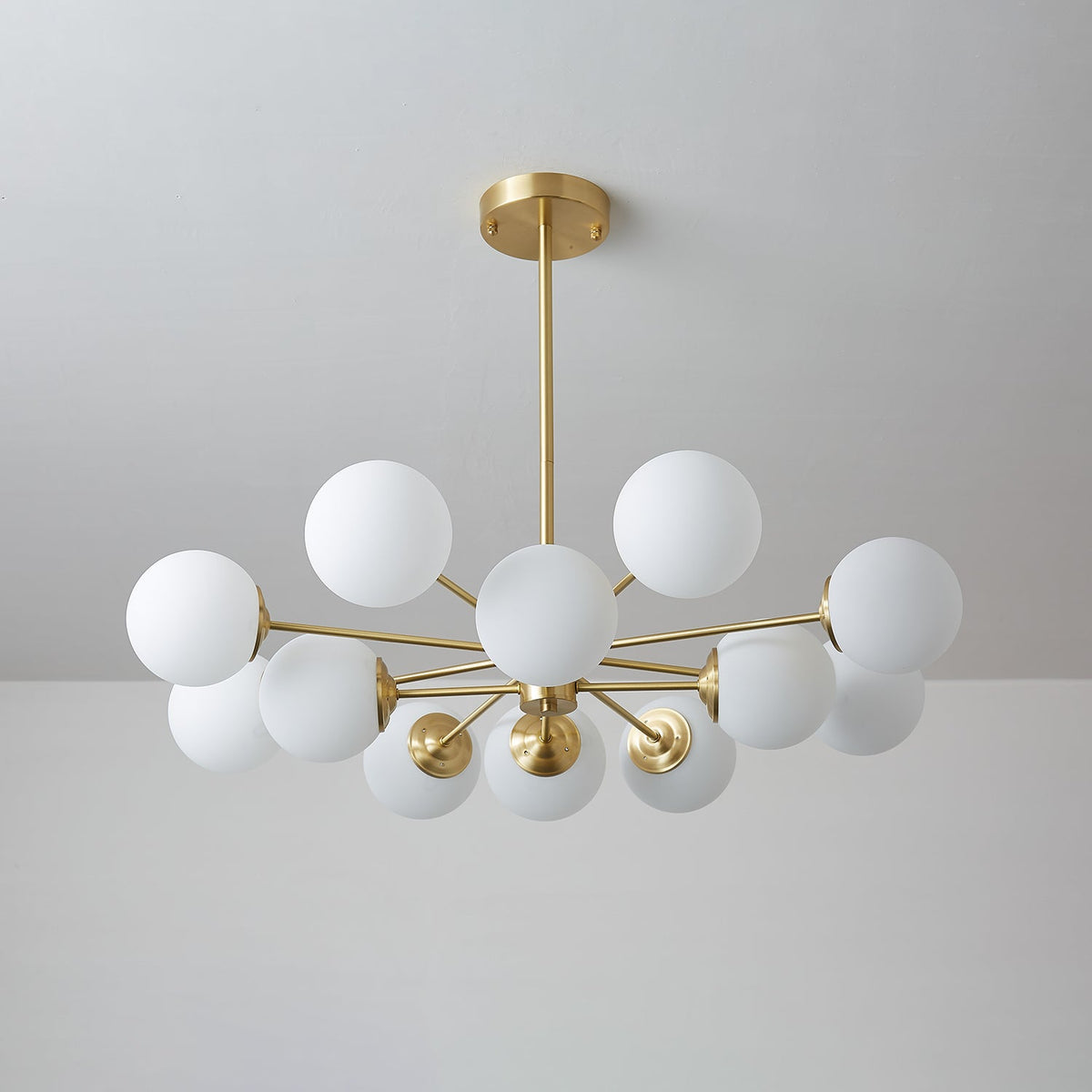 Elysium Brass and Glass Chandelier for Dining Room and Living Room
