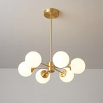 Elysium Brass and Glass Chandelier for Dining Room and Living Room
