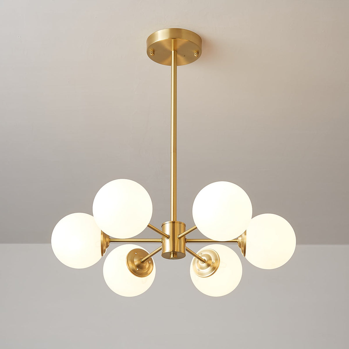 Elysium Brass and Glass Chandelier for Dining Room and Living Room